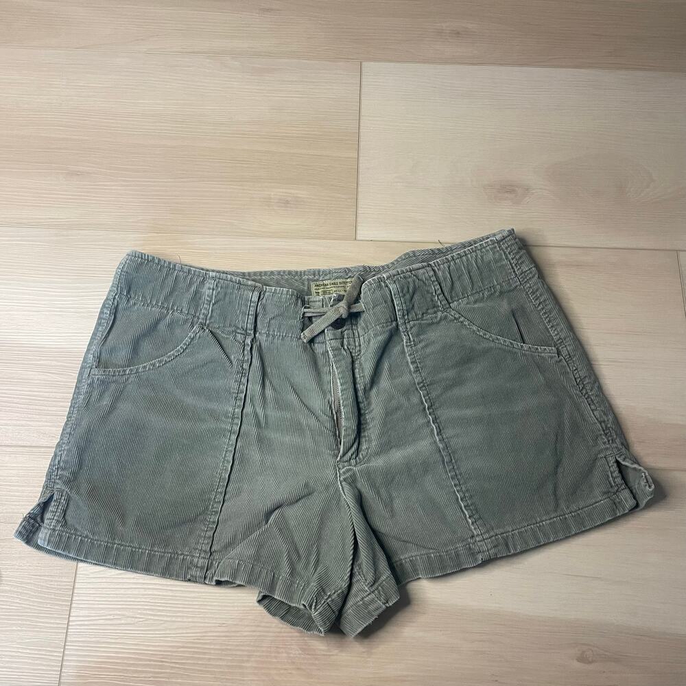 American Eagle Sage Green Corduroy Shorts | Y2K Utility Vibes | Size 12